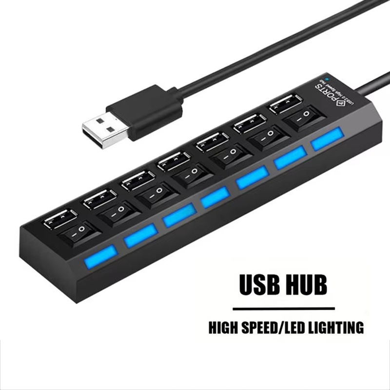 Multi Port Usb Hub - 7-poorts USB 2.0 hubsplitter voor laptopcomputeraccessoires