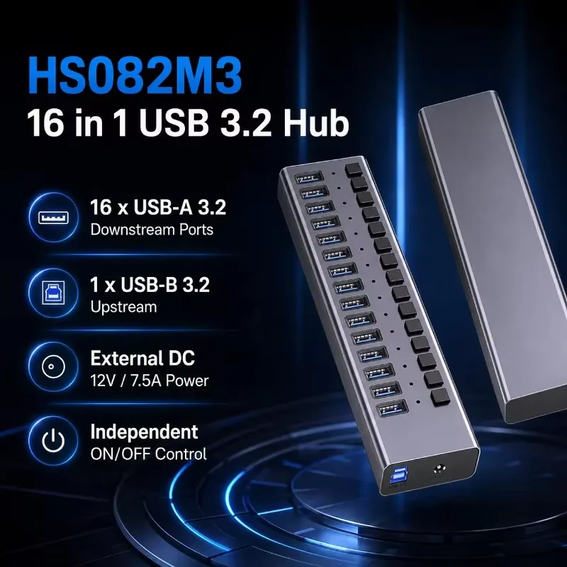AP01 voor 16-poorts USB 3.2 Ge - Multi Port Usb Hub recensie en prijs