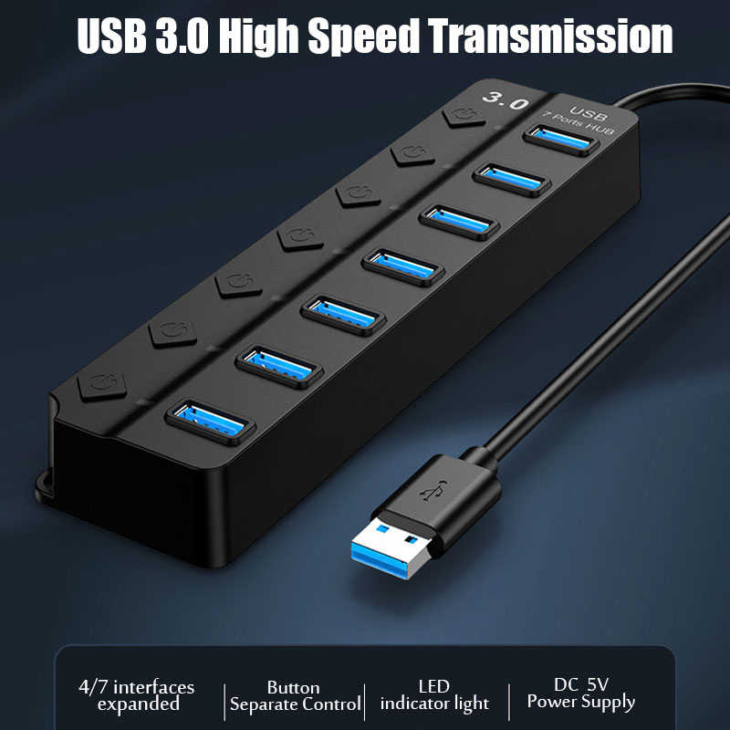 7-poorts USB 3.0 hub, multi-US - Multi Port Usb Hub recensie en prijs